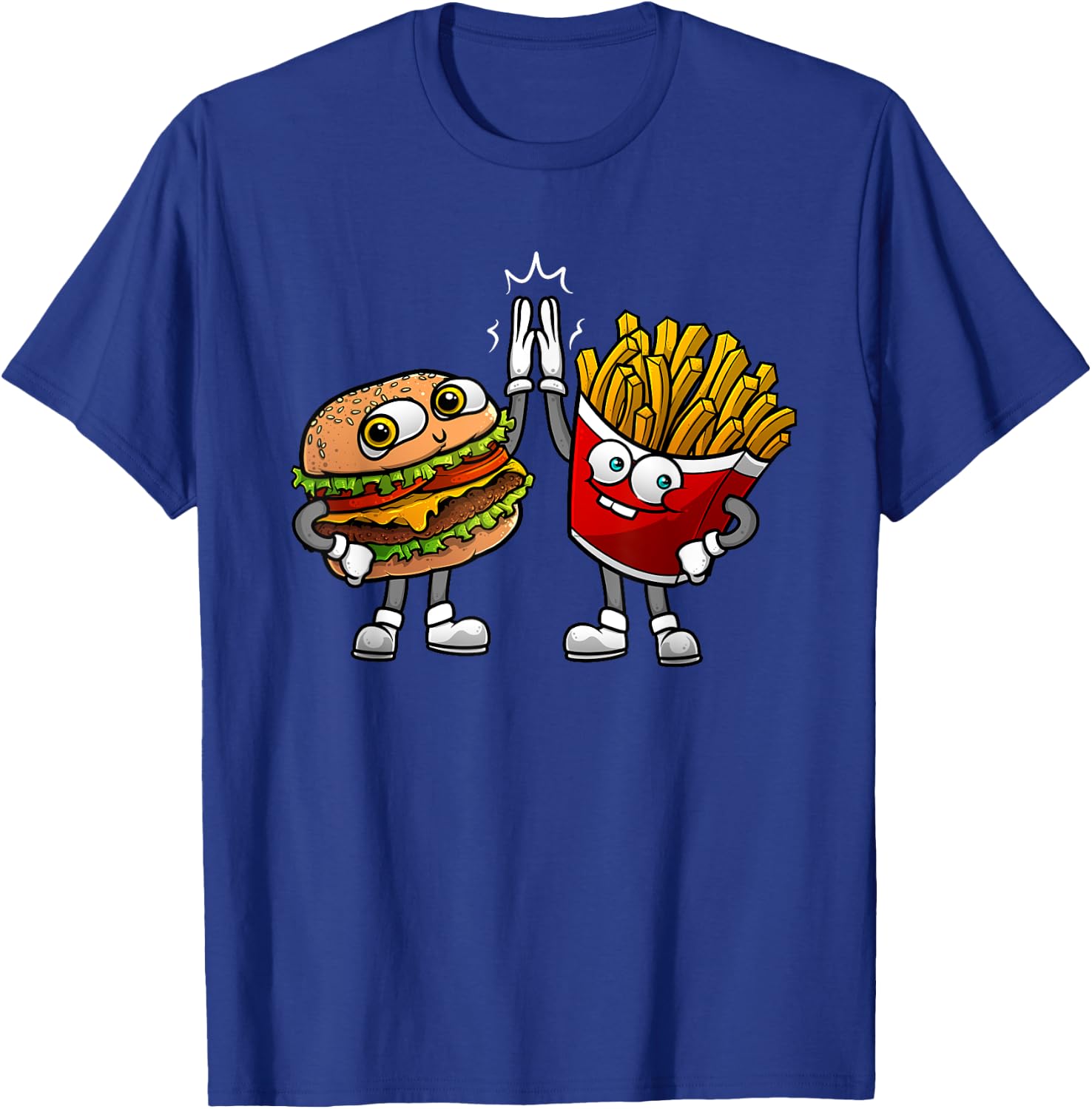 Funny Hamburger And Fries Gift Men Women Cool Fast Food Meal T-Shirt - T-Shirt | Royal