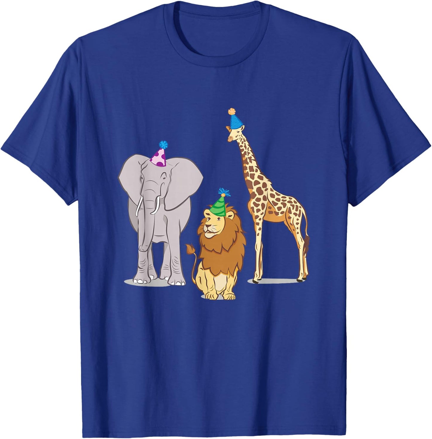 Party Animal Theme! Elephant, Giraffe & Lion! T-Shirt - T-Shirt | Royal