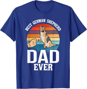 Best Dog Dad Ever German Shepherd Retro Vintage T-Shirt - T-Shirt | Royal