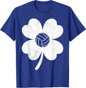 Volleyball St Patrick Day Clover Shamrock Boys Girls Player T-Shirt - T-Shirt | Royal