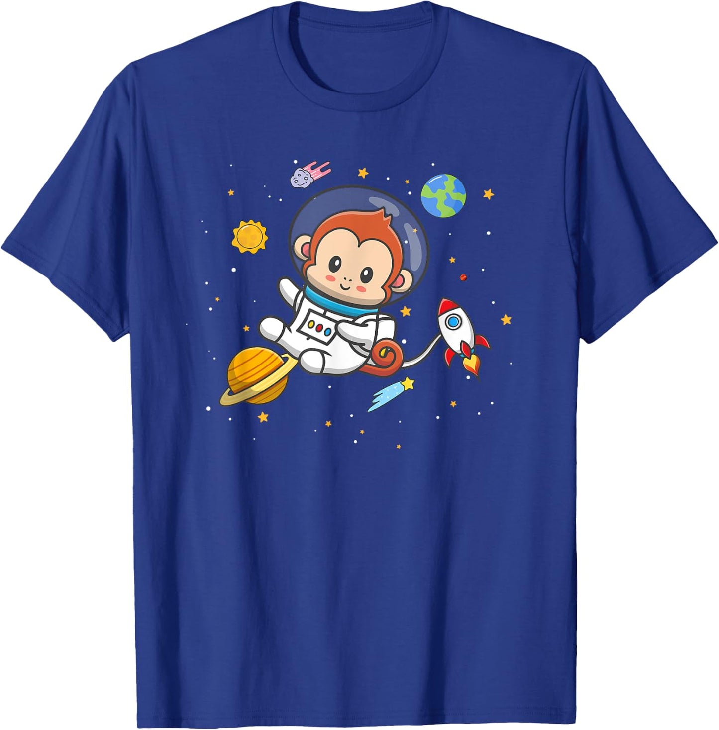 Cute Space Kids Pet Chimpanzee Monkey Lover T-Shirt - T-Shirt | Royal