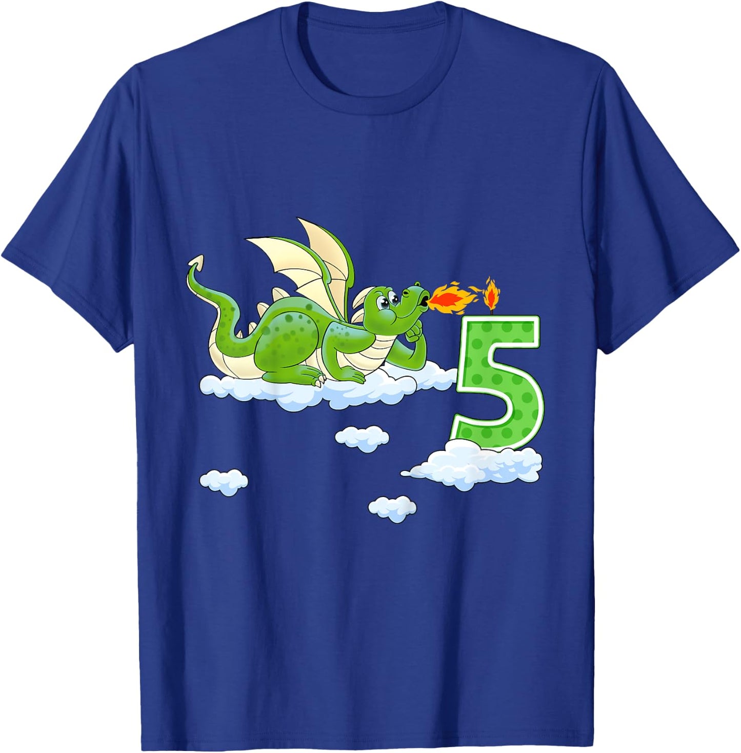 Kids Dragon 5 Year Old Birthday Outfit Boy Knight 5th Birthday T-Shirt - T-Shirt | Royal