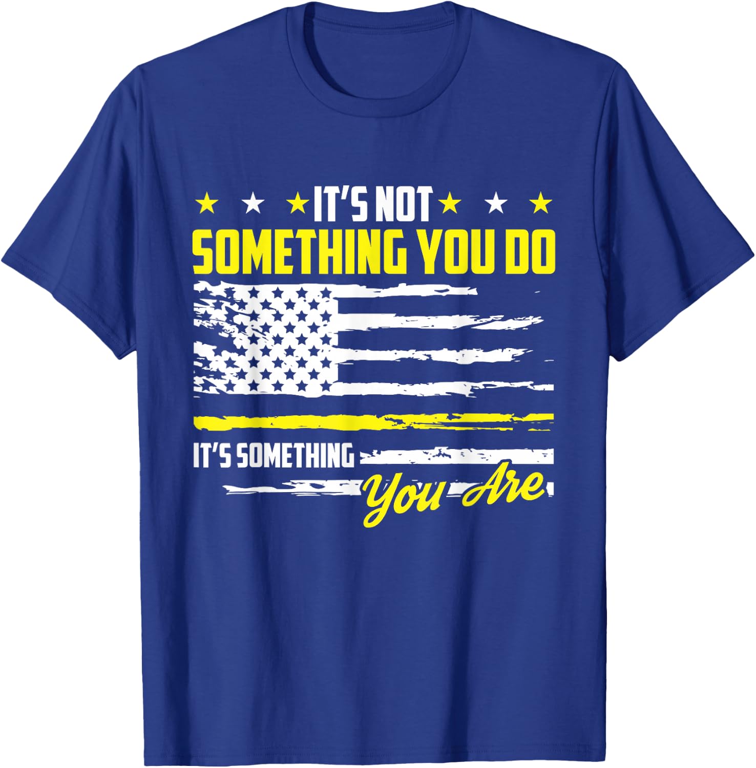 911 American Flag Dispatch-er USA Thin Gold Line Operator T-Shirt - T-Shirt | Royal