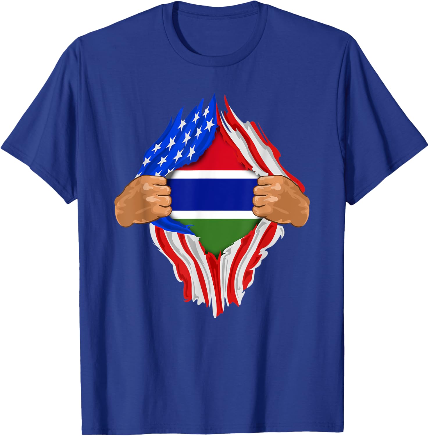 Gambian Blood Inside Me | Gambia Flag Gift T-Shirt - T-Shirt | Royal