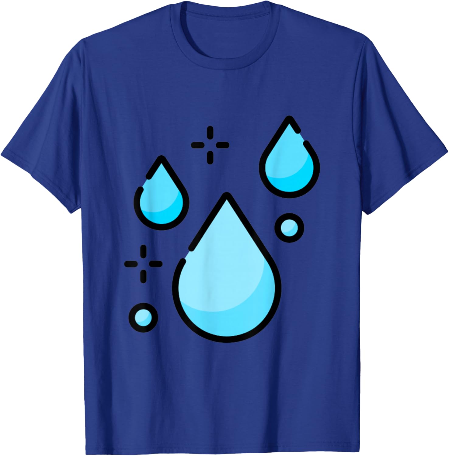 Water Droplet Waterdrop Raindrop Water Lover Hydration T-Shirt - T-Shirt | Royal