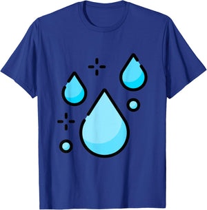 Water Droplet Waterdrop Raindrop Water Lover Hydration T-Shirt - T-Shirt | Royal