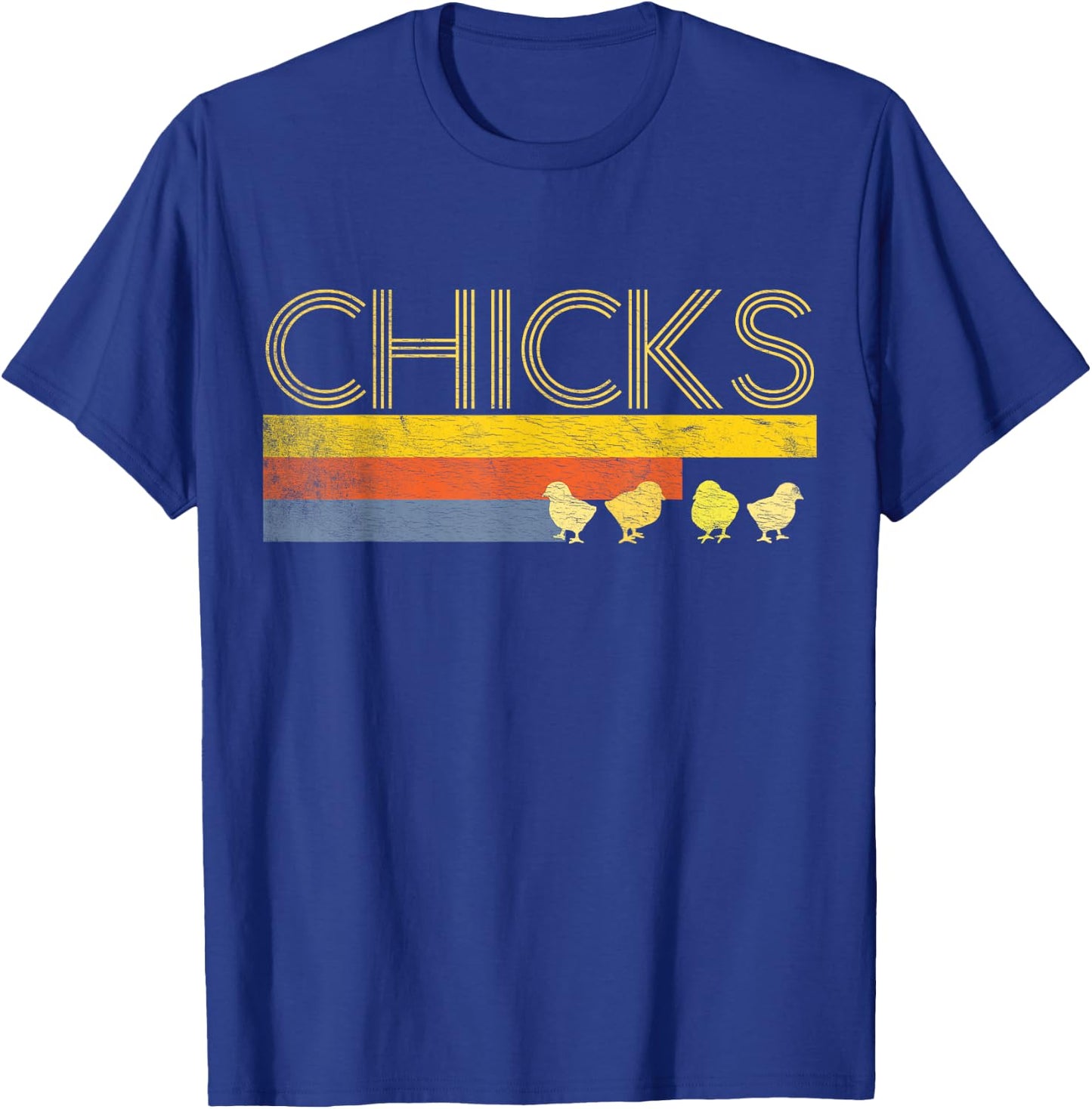 Funny Retro Striped Easter Chicks Shirt Chick Baby Chicken T-Shirt - T-Shirt | Royal