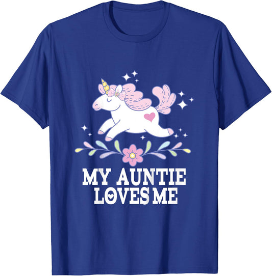 My Auntie Loves Me Unicorn Niece T-Shirt - T-Shirt | Royal