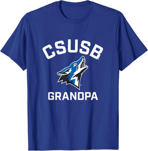 Cal State San Bernardino CSUSB Coyotes Arched Grandpa T-Shirt - T-Shirt | Royal