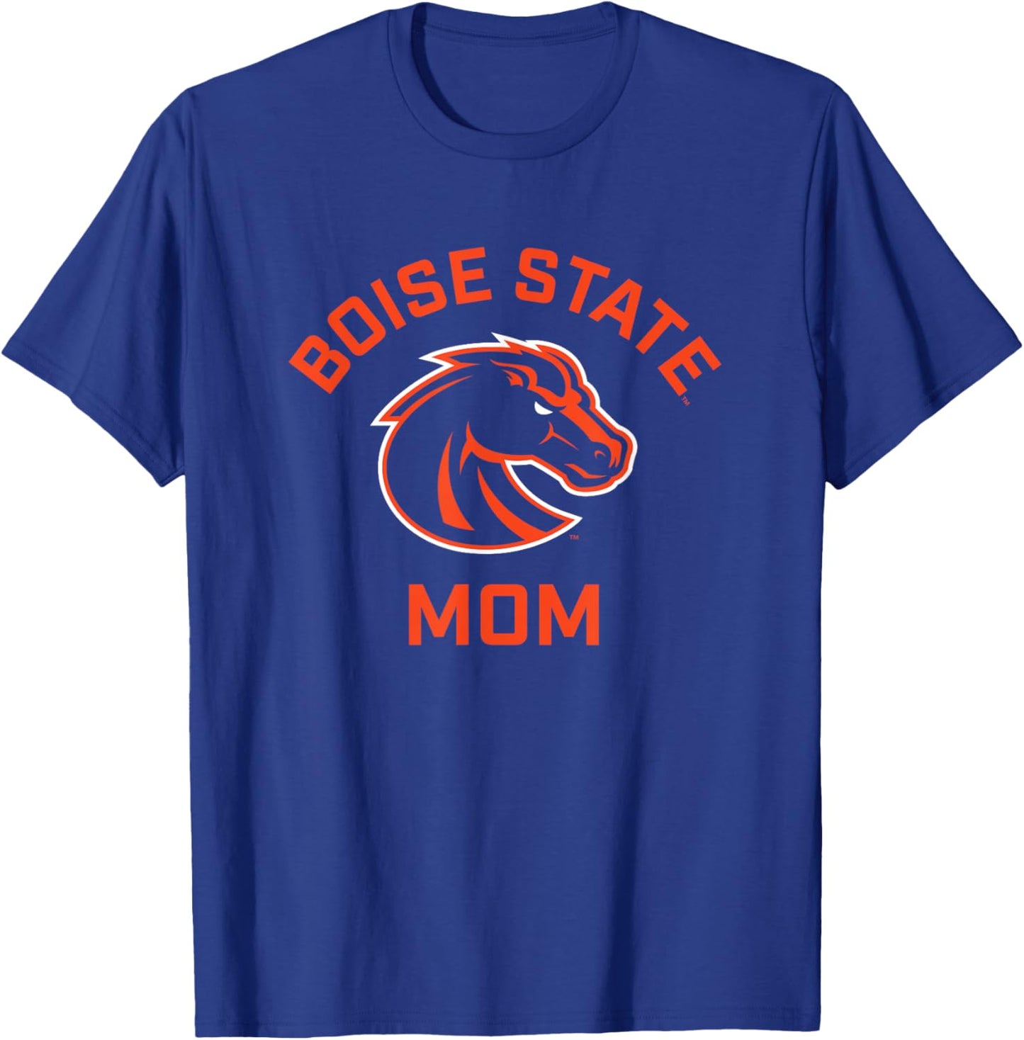 Boise State University BSU Broncos Arched Mom T-Shirt - T-Shirt | Royal