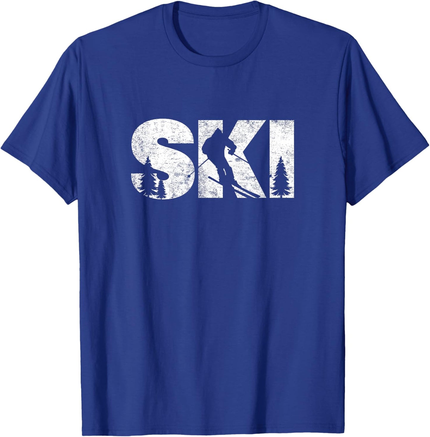 Gifts For Skiers Men Women Snow Skiing Alpine Downhill Ski T-Shirt - T-Shirt | Royal