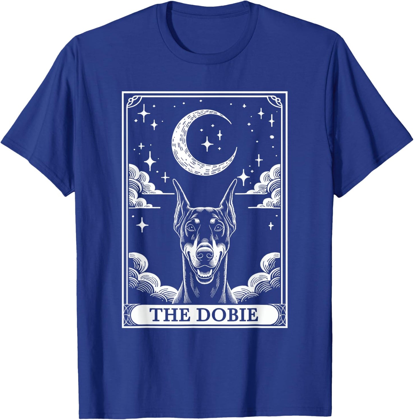 Tarot Card Vintage Crescent Moon Doberman Pinscher Dog Mom T-Shirt - T-Shirt | Royal