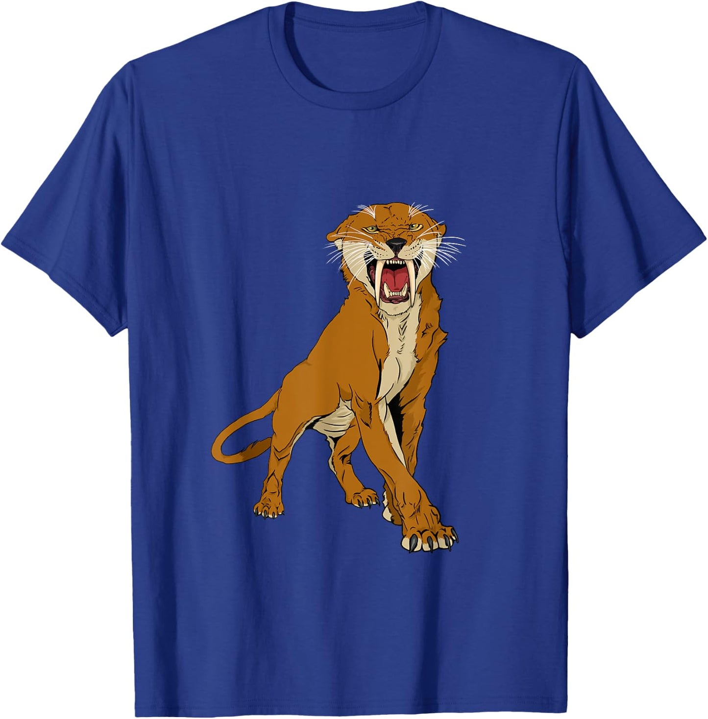 Saber Toothed Cat Head Gift Saber Toothed Tiger Lovers T-Shirt - T-Shirt | Royal