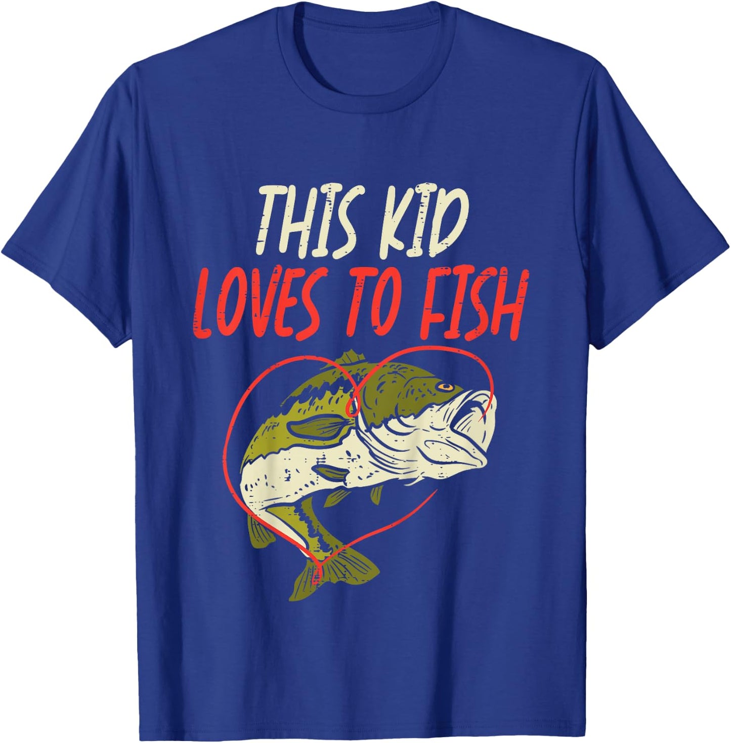 This Kid Loves To Fish Bass Fishing Family Matching Gift T-Shirt - T-Shirt | Royal