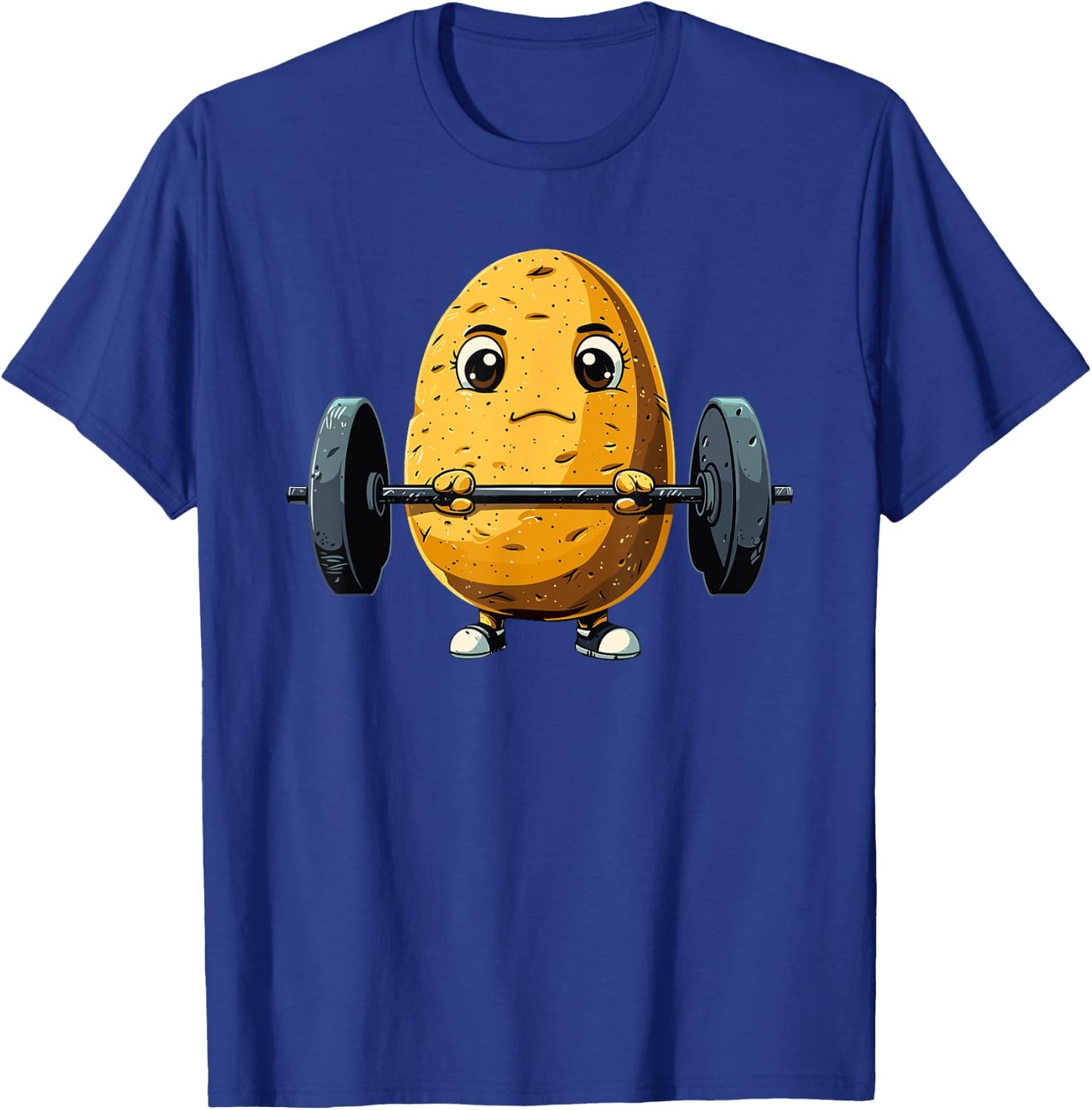 Potato Weightlifting Barbell Workout Potatoes Weightlifter T-Shirt - T-Shirt | Royal
