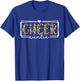 Women Cheer Auntie Leopard Cheerleader Aunt Mothers Day T-Shirt - T-Shirt | Royal