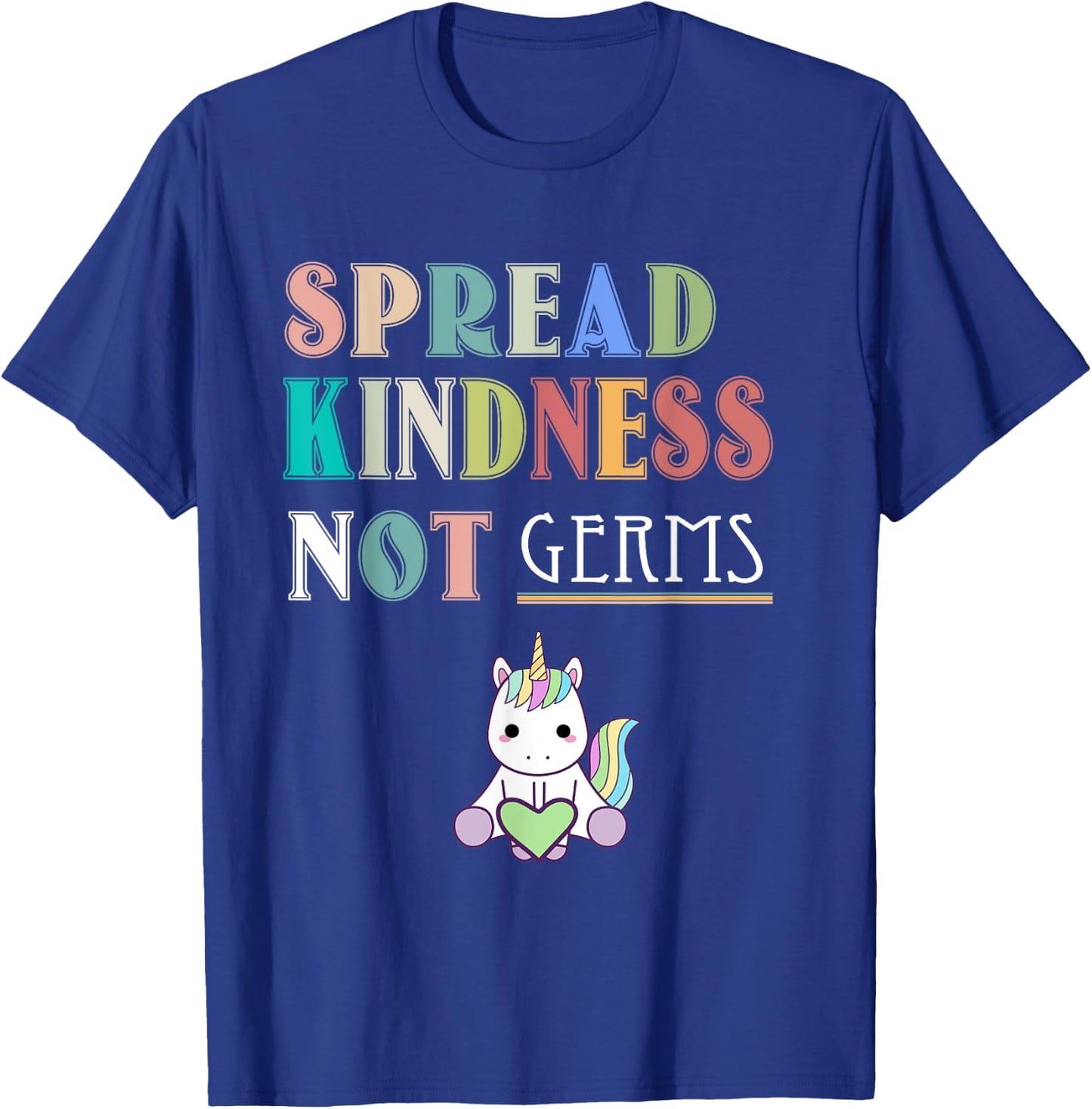 Spread Kindness Not Germs Essential Unicorn Cat Lover Funny T-Shirt - T-Shirt | Royal
