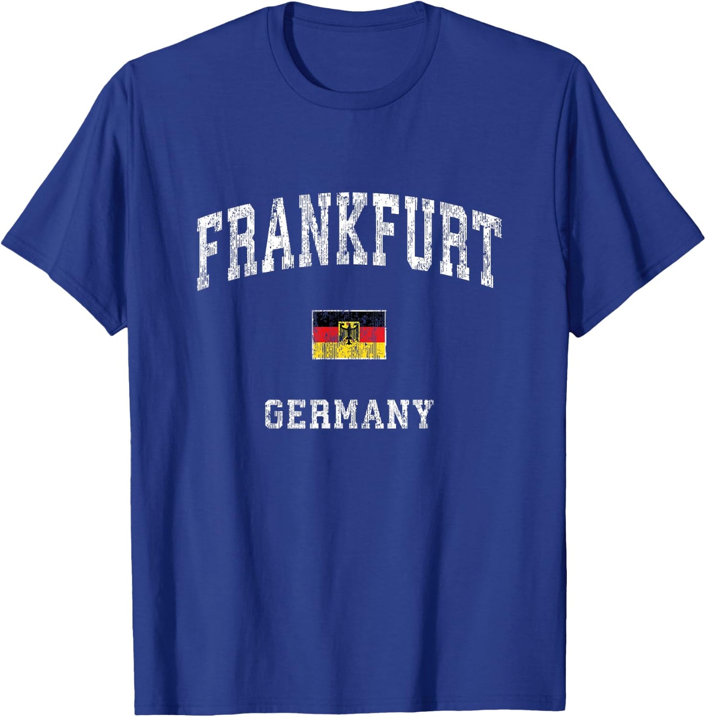 Frankfurt Germany Vintage Athletic Sports Design T-Shirt - T-Shirt | Royal