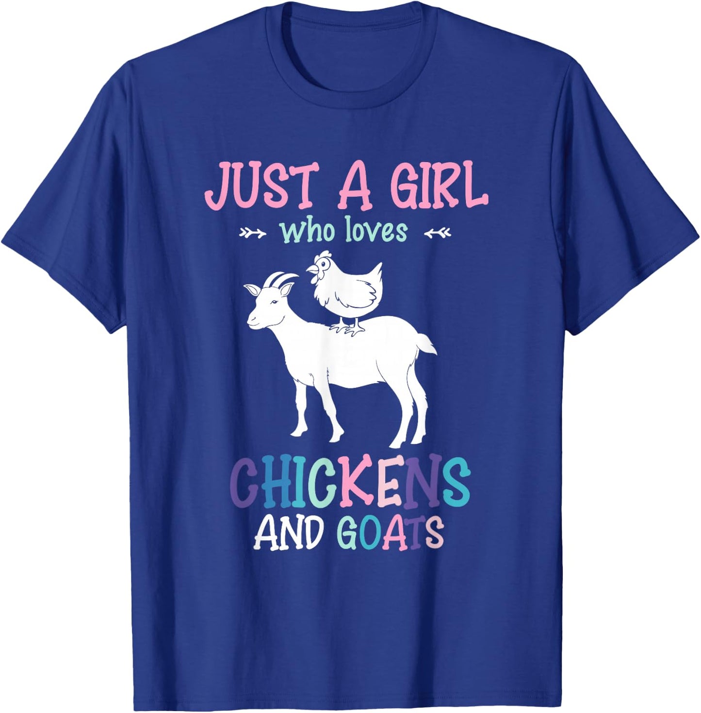 Farm Animals Farmer Farmer Chickens Goats Girls T-Shirt - T-Shirt | Royal