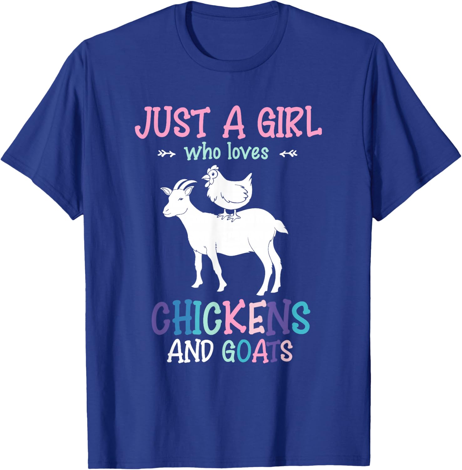 Farm Animals Farmer Farmer Chickens Goats Girls T-Shirt - T-Shirt | Royal