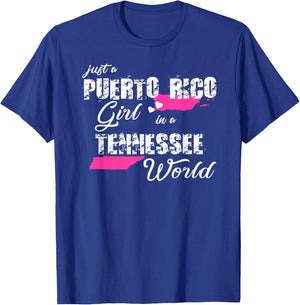 Puerto Rico Shirts Just a Puerto Rico girl in a Tennessee T-Shirt - T-Shirt | Royal