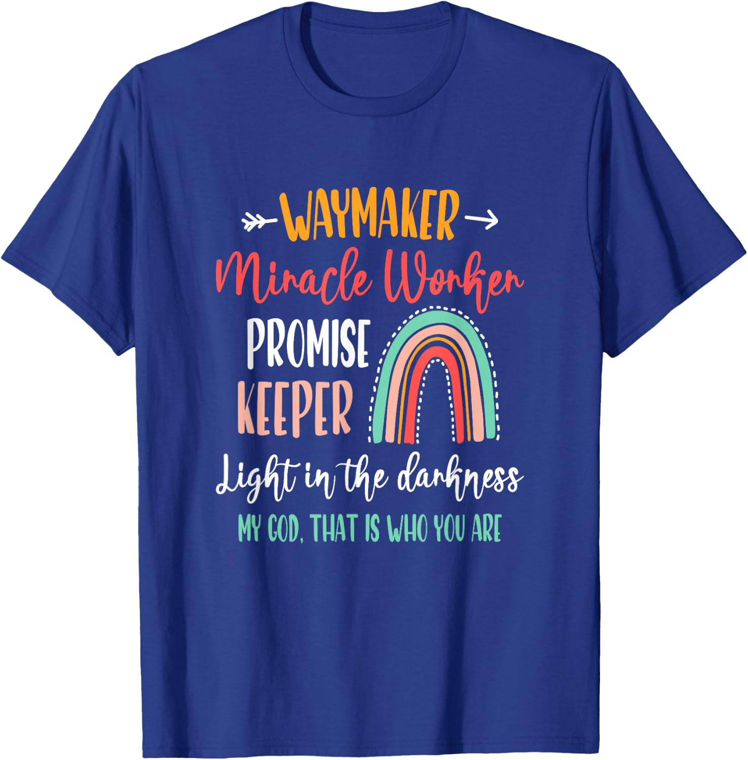 Waymaker Promise Keeper Miracle Worker Christian Kids Jesus T-Shirt - T-Shirt | Royal