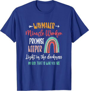 Waymaker Promise Keeper Miracle Worker Christian Kids Jesus T-Shirt - T-Shirt | Royal