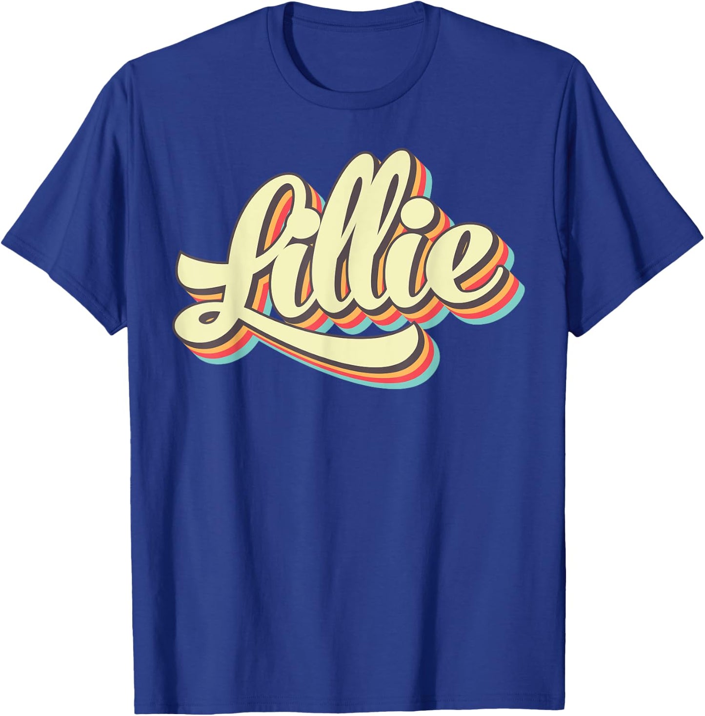 Lillie Retro Art Baseball Font Vintage T-Shirt - T-Shirt | Royal