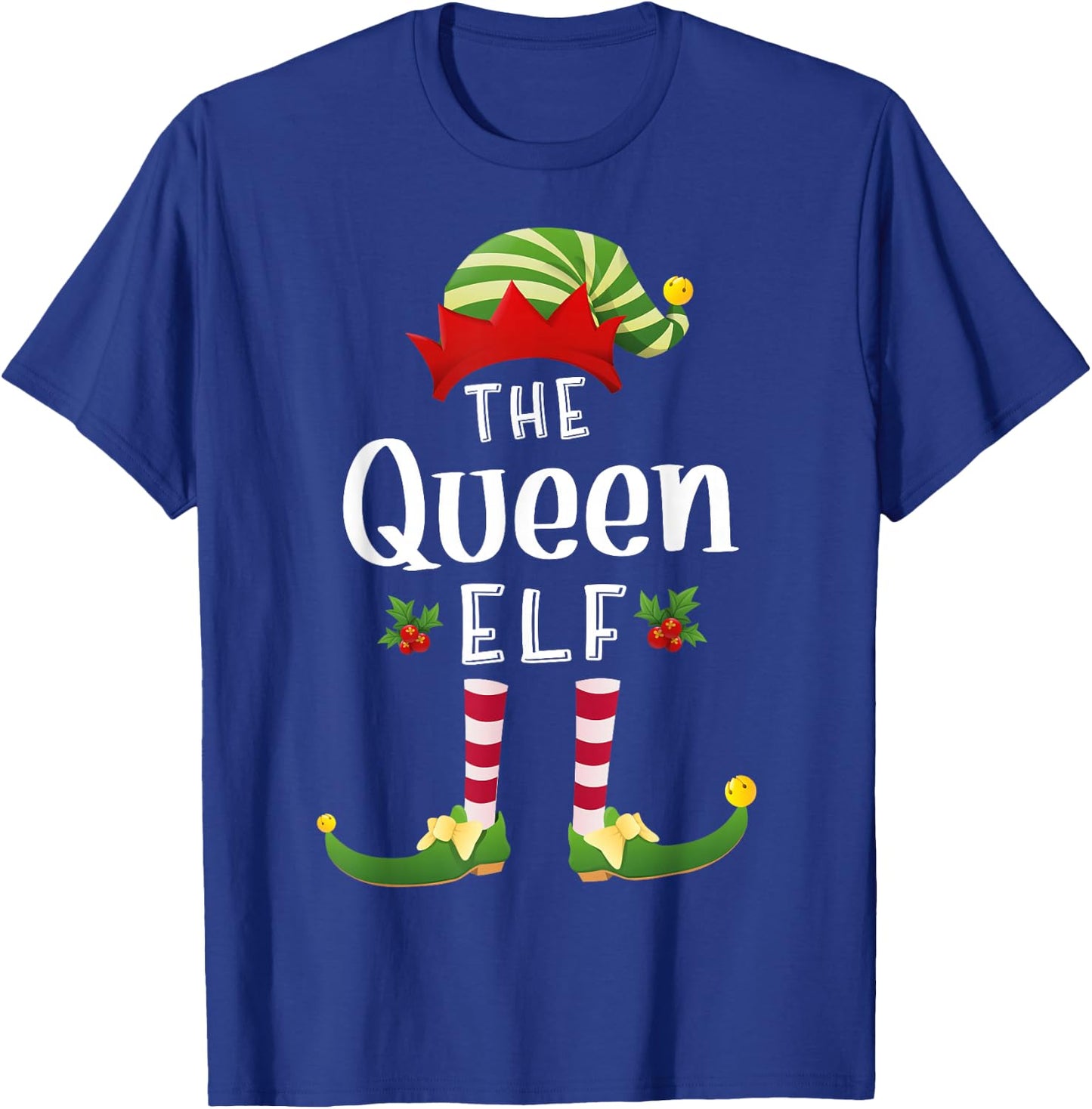 Queen Christmas Elf Matching Pajama X-Mas Party T-Shirt - T-Shirt | Royal