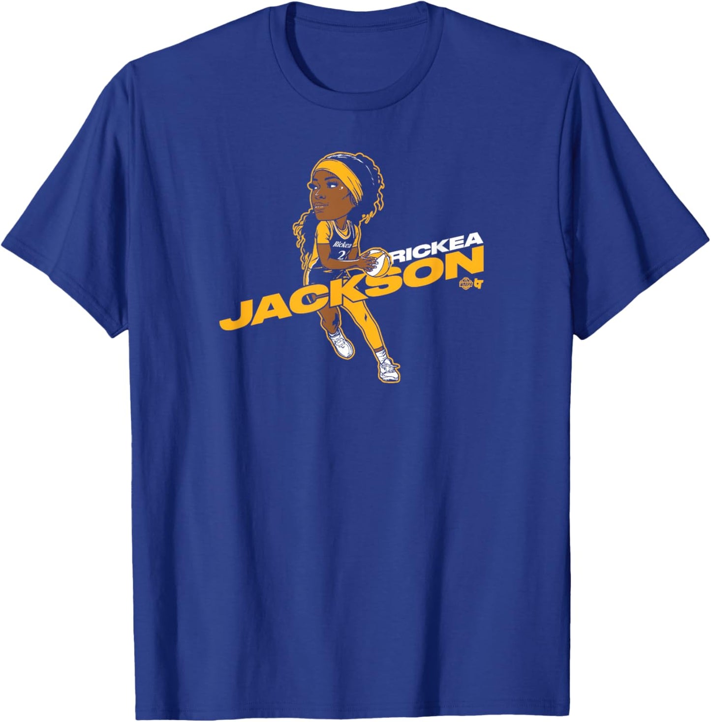 Rickea Jackson - Caricature - Los Angeles Basketball T-Shirt - T-Shirt | Royal