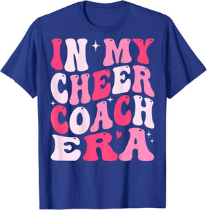 In My Cheer Coach Era Groovy (On Back) T-Shirt - T-Shirt | Royal
