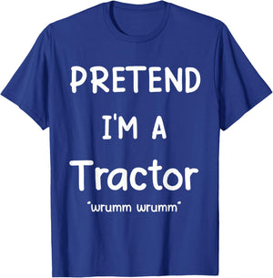 Lazy Halloween Costume Shirt Pretend I'm A Tractor T-Shirt - T-Shirt | Royal