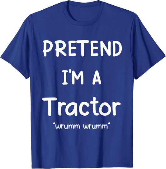 Lazy Halloween Costume Shirt Pretend I'm A Tractor T-Shirt - T-Shirt | Royal