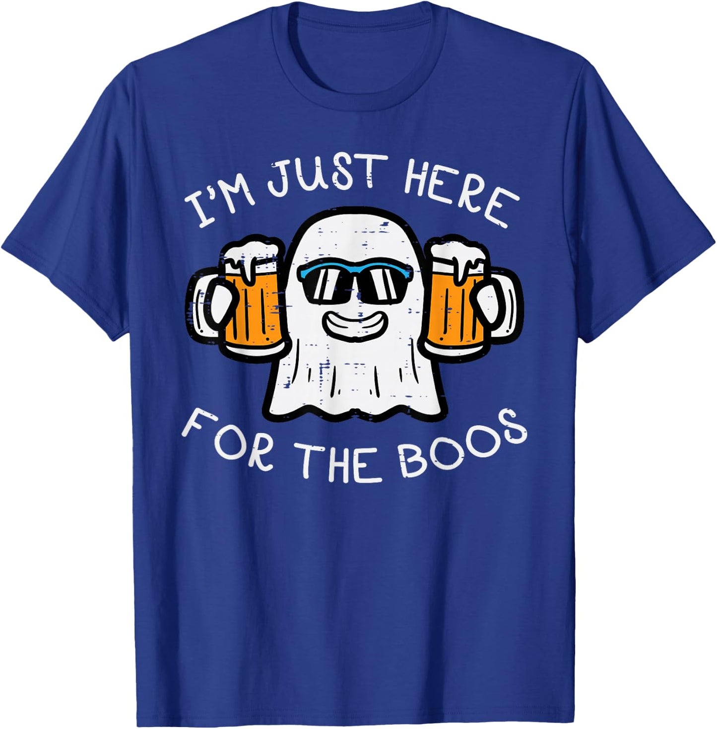 Halloween Just Here For Boos Ghost Funny Costume Men Women T-Shirt - T-Shirt | Royal