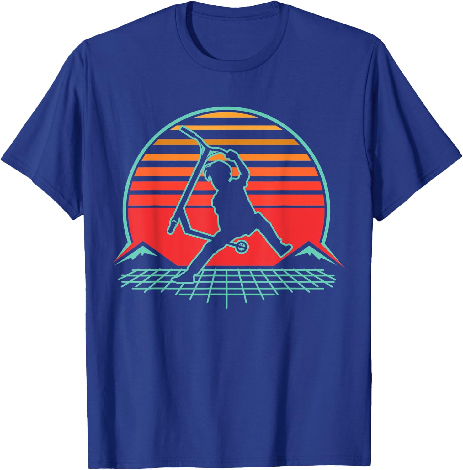 Scooter Stunt Retro Style Scooter Gift Boys Kids Youth T-Shirt - T-Shirt | Royal