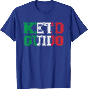Keto Guido Italian Ketogenic Diet Italy Flag Gift Guidos T-Shirt - T-Shirt | Royal