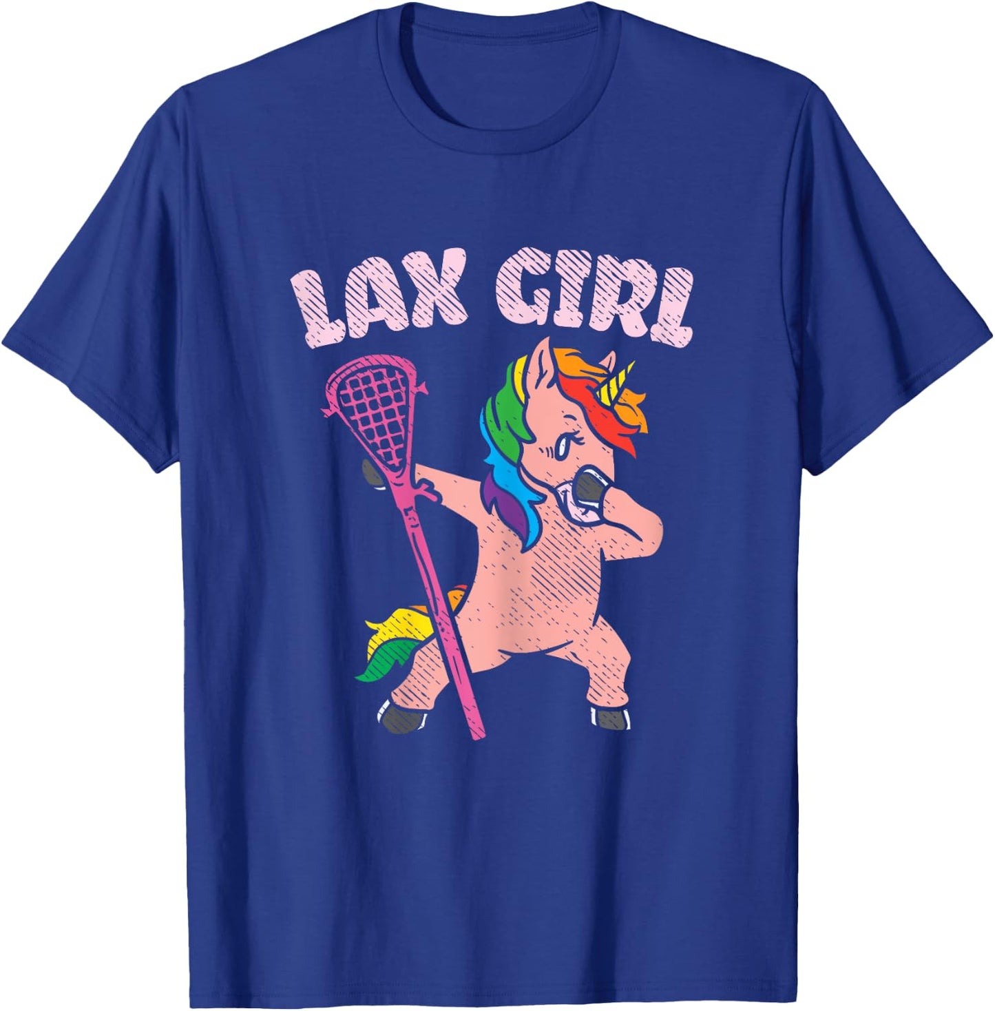 Lax Girl Unicorn Cute Animal Lacrosse Player Team Women Gift T-Shirt - T-Shirt | Royal