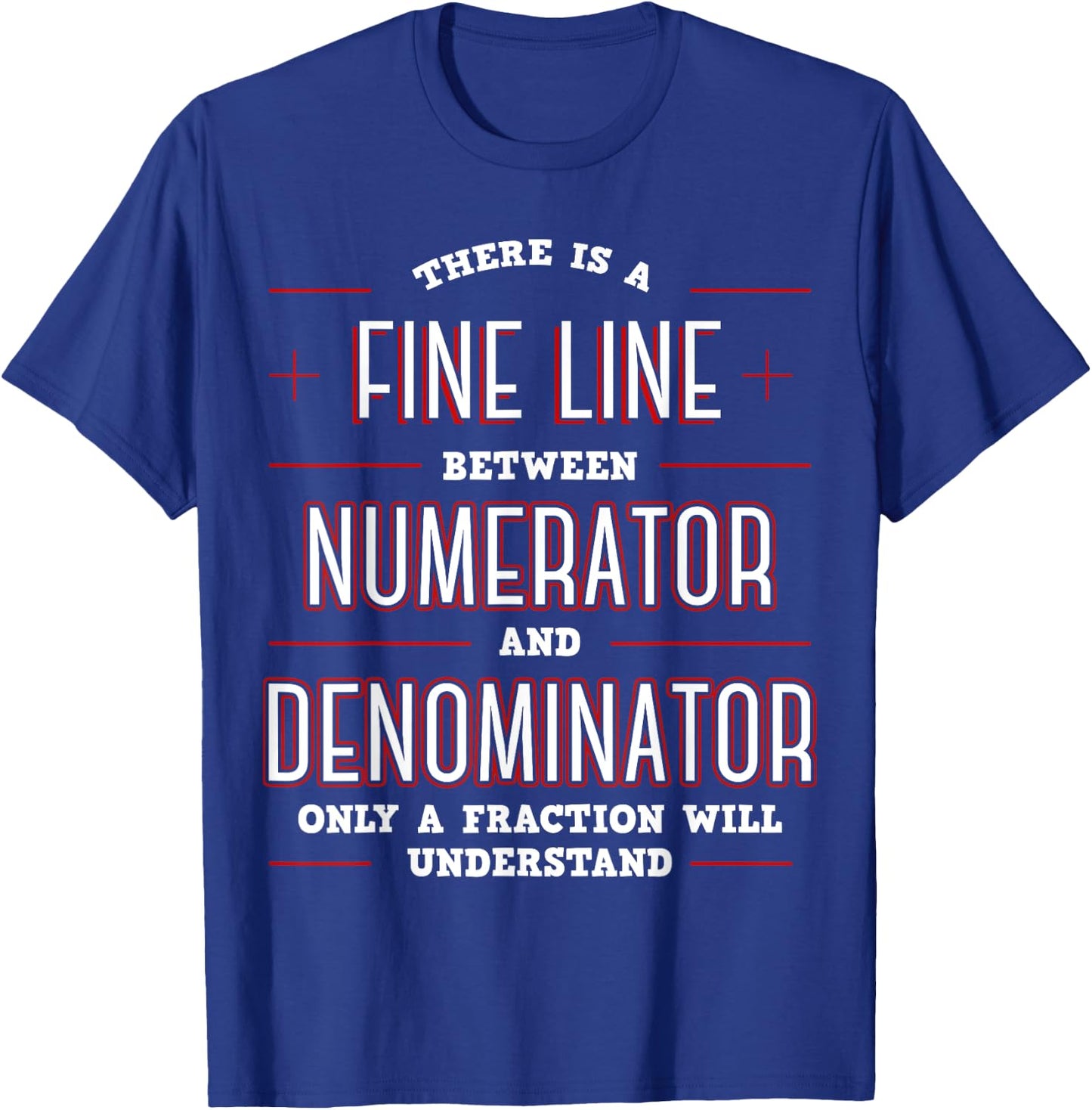 Cool Math Apparel Black Math Algebraic Fractions Number Ratios Integers Division T-Shirt - T-Shirt | Royal