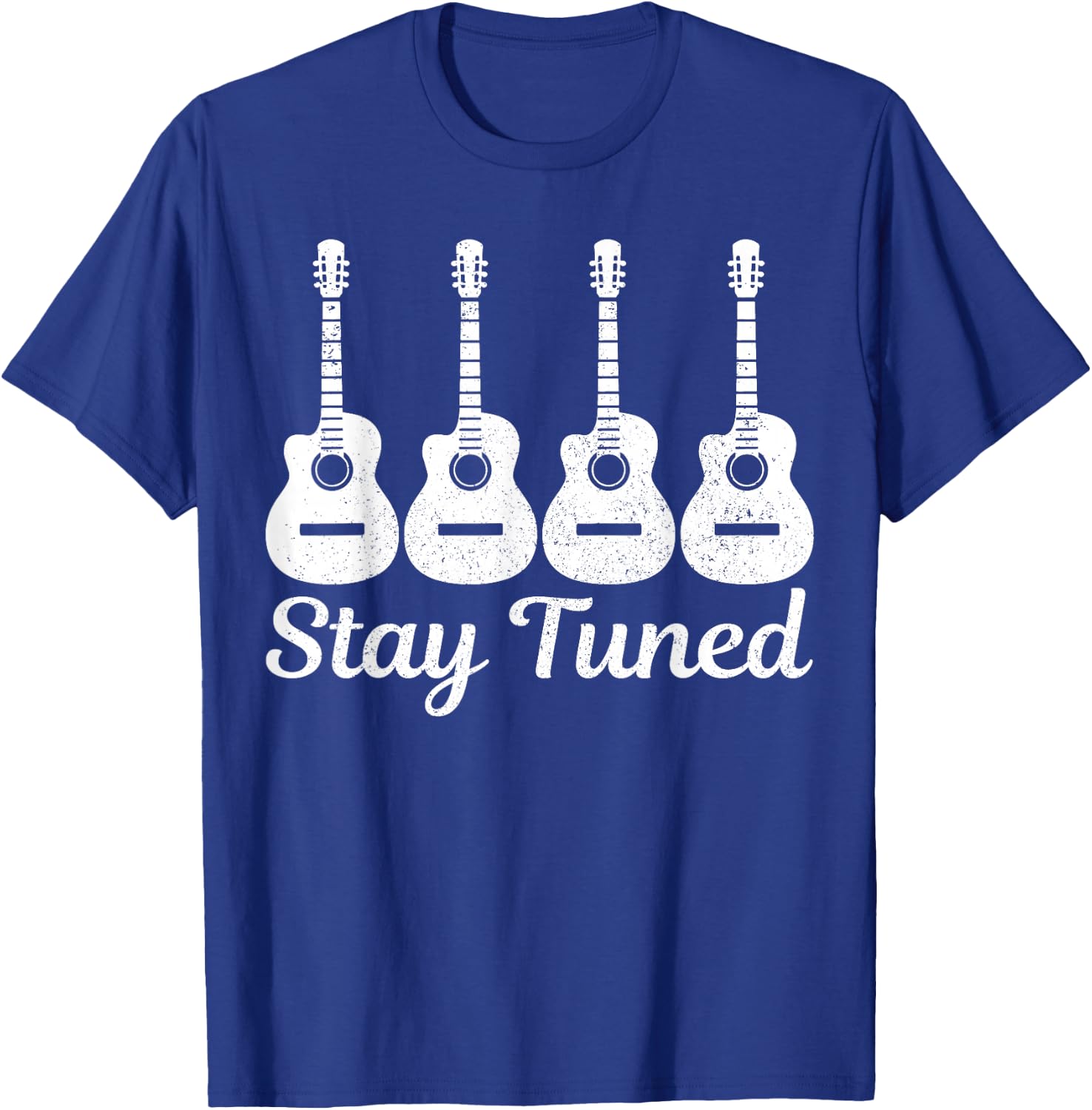 Guitar Stay Tuned Vintage Musician Funny Guitarist Gift T-Shirt - T-Shirt | Royal