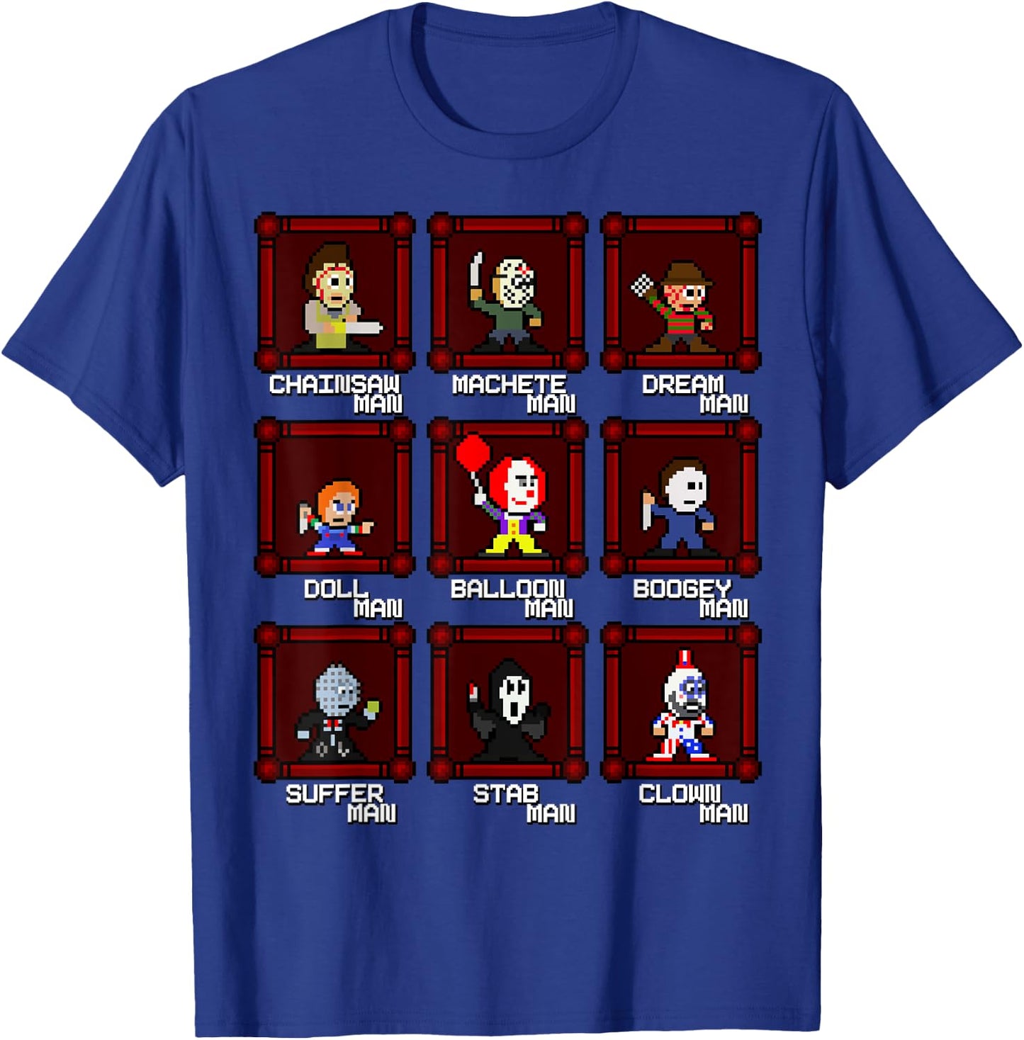 Choose Your Slasher 8-Bit Retro Horror Game T-Shirt - T-Shirt | Royal