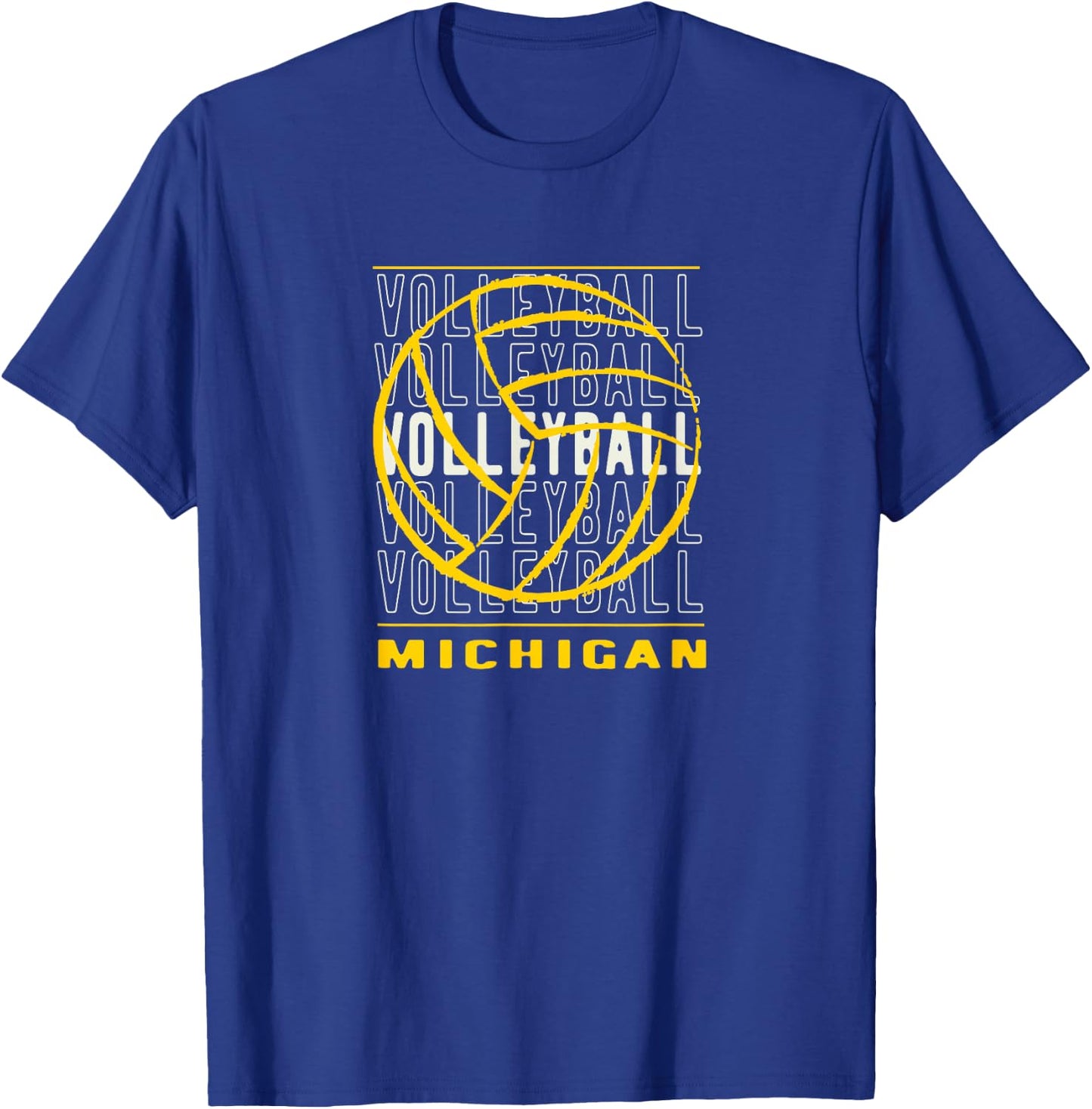 Volleyball Michigan by Volleyball Michigan Merch T-Shirt - T-Shirt | Royal