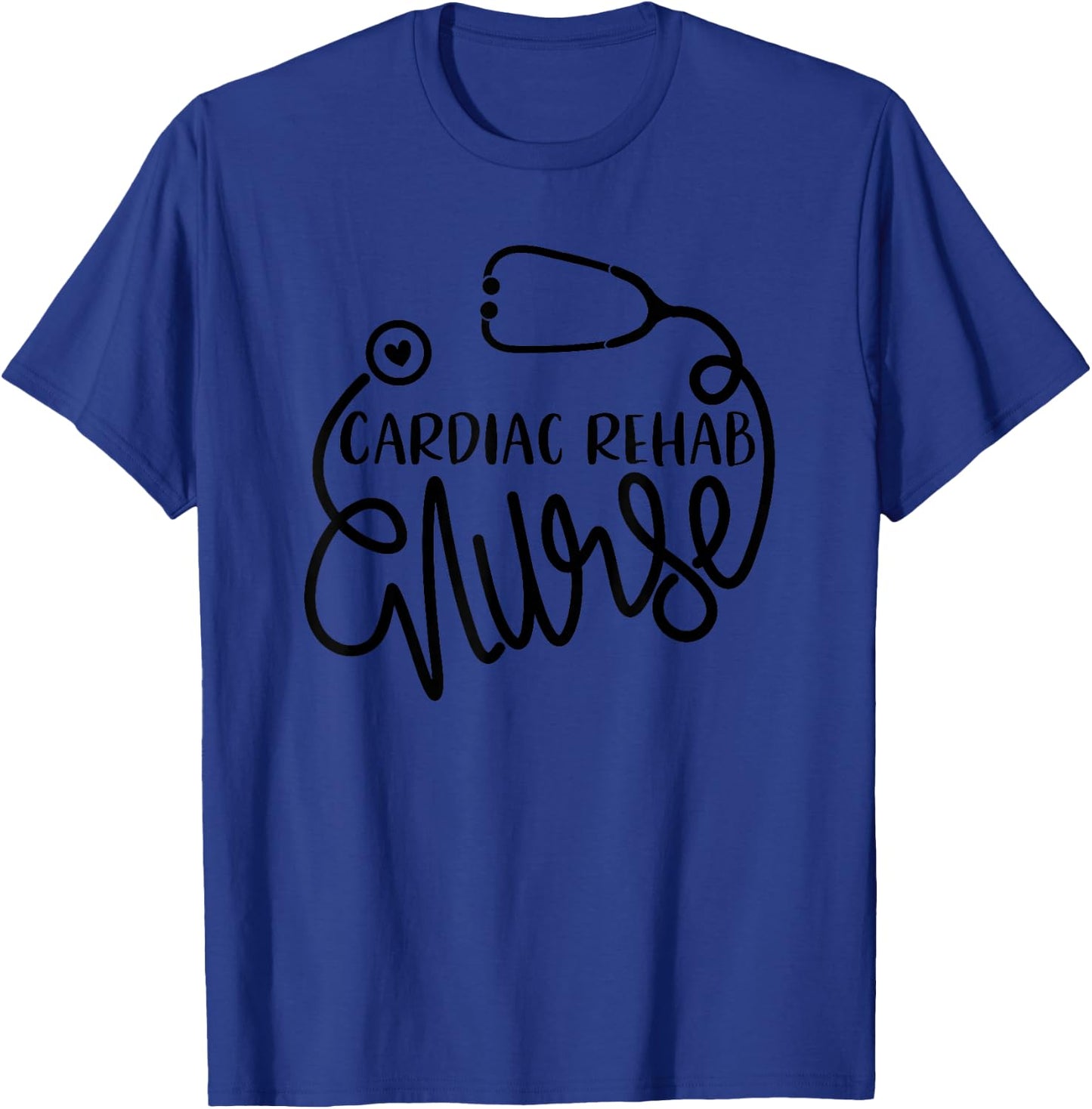 Rehabilitation Medical Department - JoinHealthcare Cardiac Rehab Nurse - -Adults - Grey - Small - Short Sleeve - Modern - Stethoscope Design T-Shirt - T-Shirt | Royal