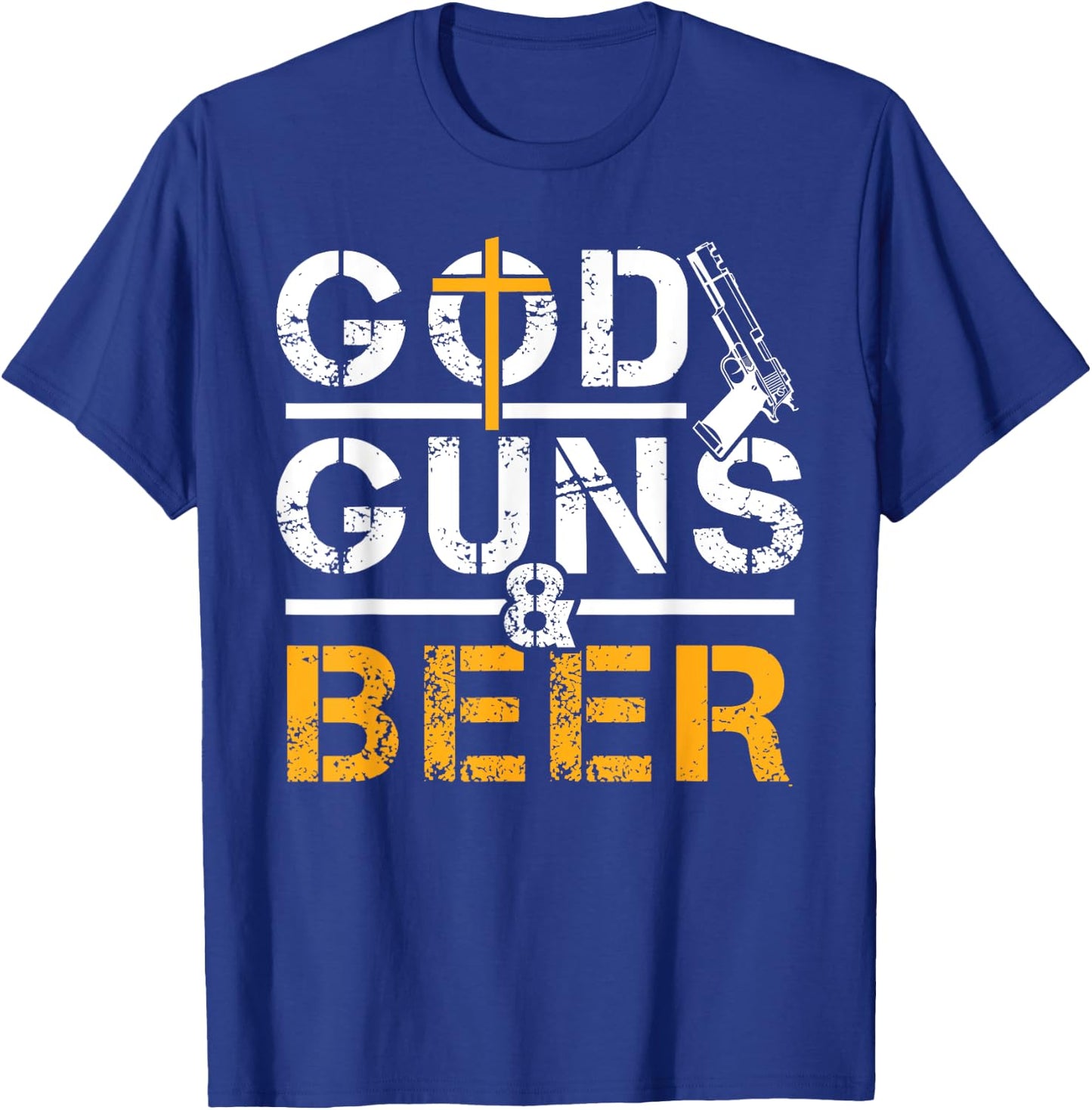God Guns And Beer Christian Believe T-Shirt - T-Shirt | Royal