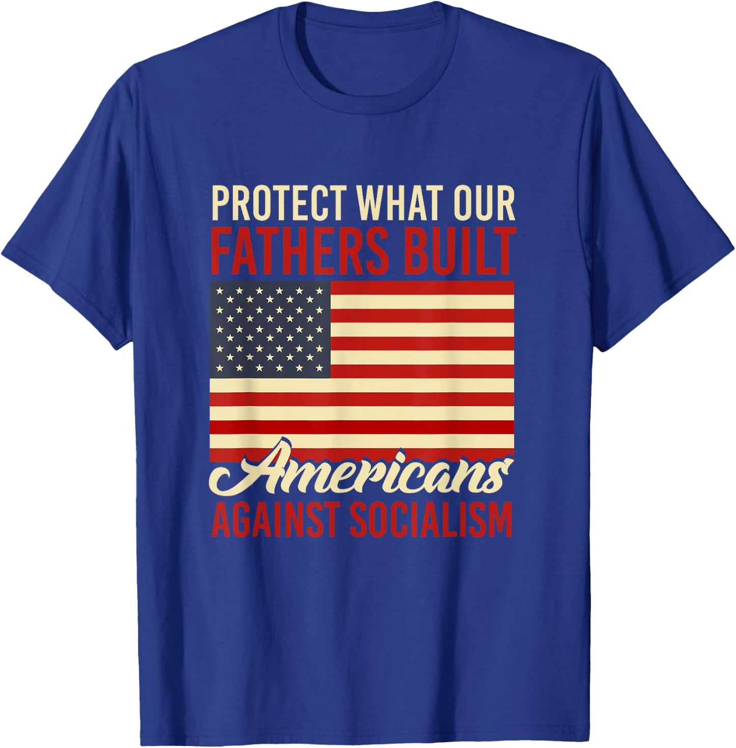 Americans Against Socialism Anti Socialism T-Shirt - T-Shirt | Royal