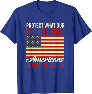 Americans Against Socialism Anti Socialism T-Shirt - T-Shirt | Royal