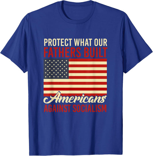 Americans Against Socialism Anti Socialism T-Shirt - T-Shirt | Royal