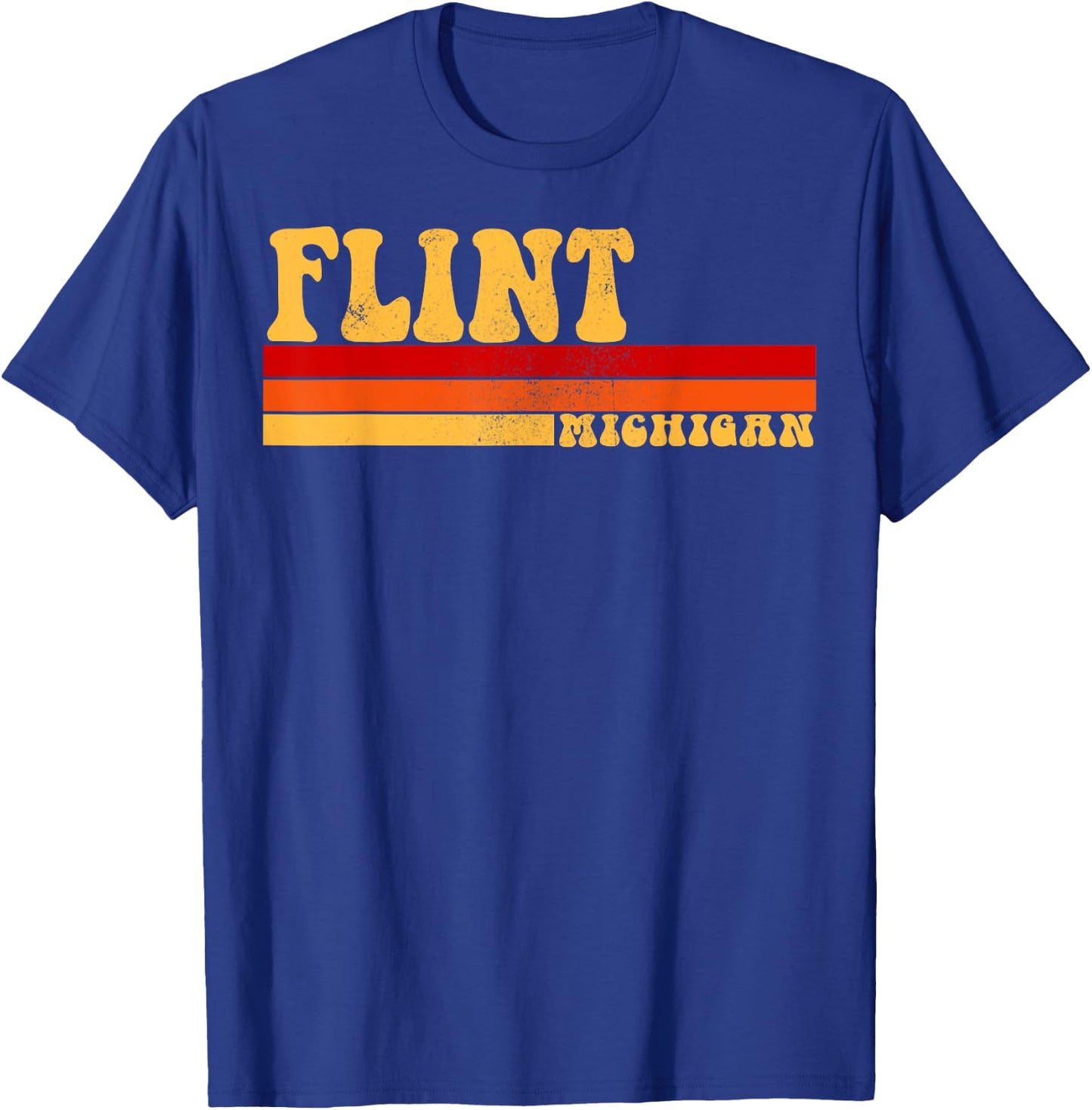 FLINT Michigan City Vintage Roots Retro Design 70s 80s T-Shirt - T-Shirt | Royal