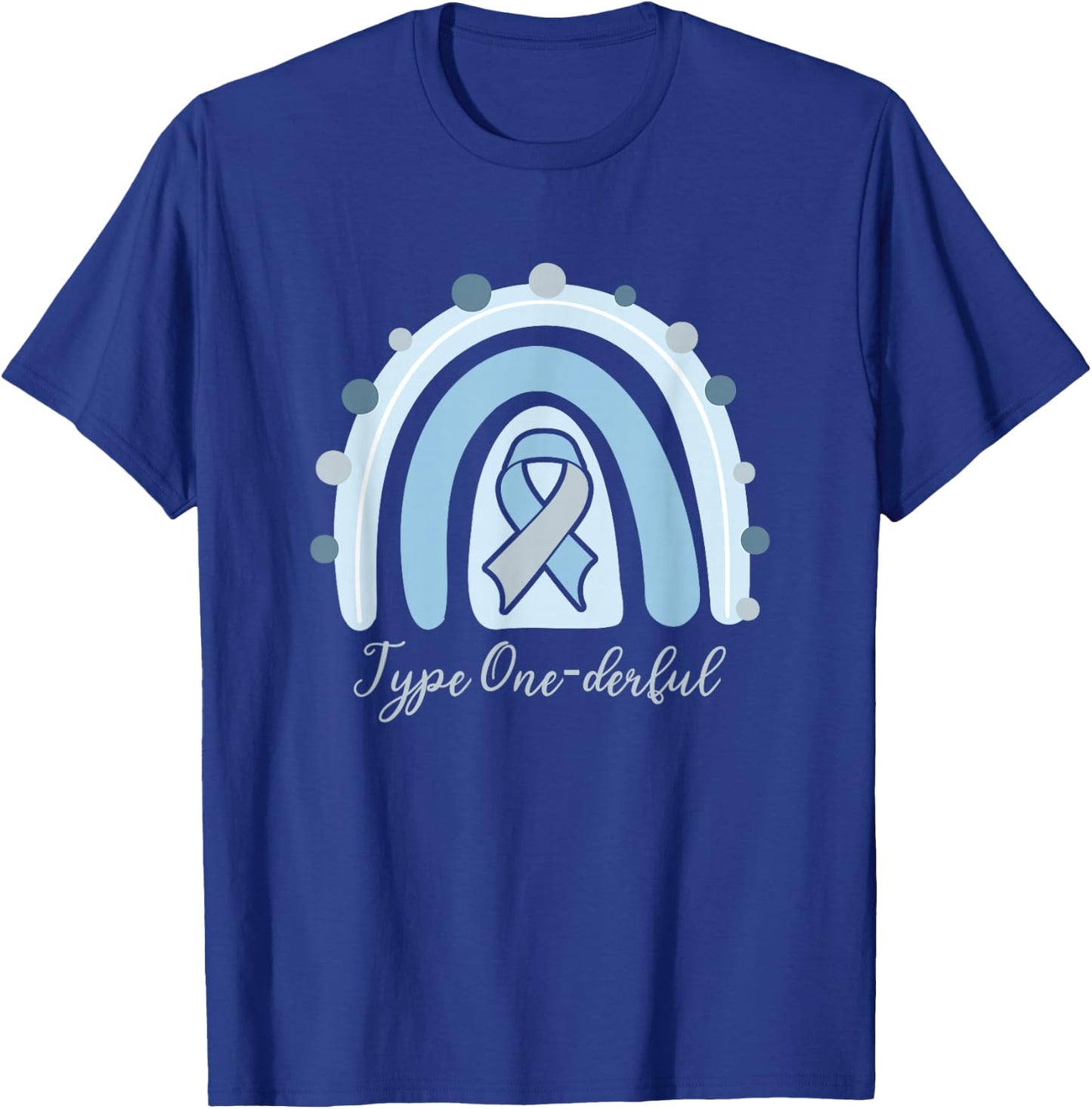Type 1 Diabetes T1D Awareness One-Derful Nordic Rainbow Gift T-Shirt - T-Shirt | Royal