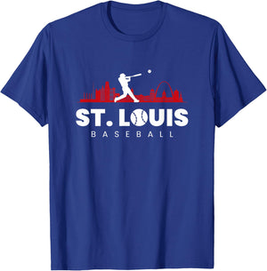 St Louis Baseball Vintage Minimalist Retro Baseball Lover T-Shirt - T-Shirt | Royal