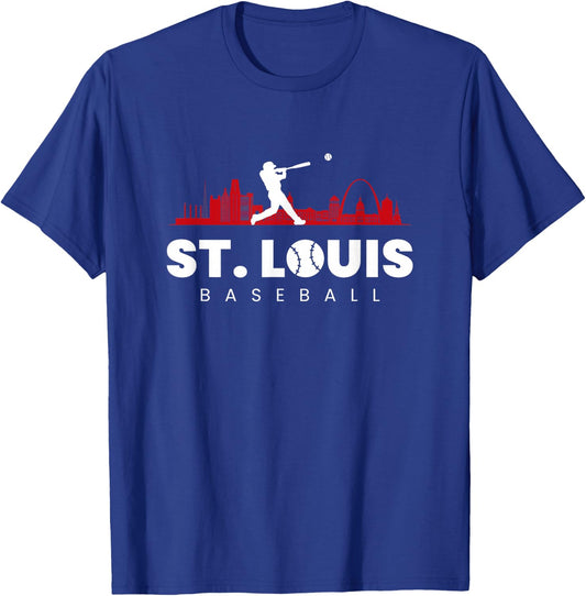 St Louis Baseball Vintage Minimalist Retro Baseball Lover T-Shirt - T-Shirt | Royal